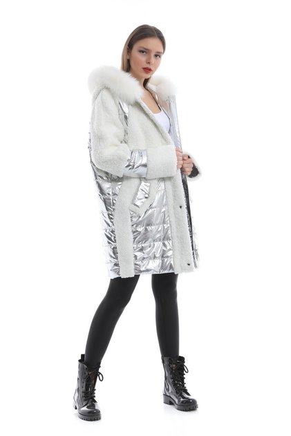 Glam White Arjante Fox Aksesuarlı Kaban