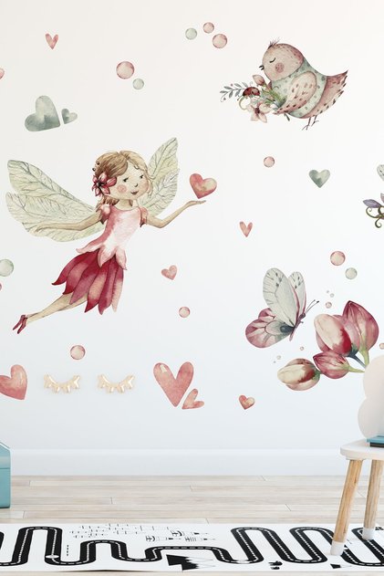 Wall Sticker Set Fairies Pink
