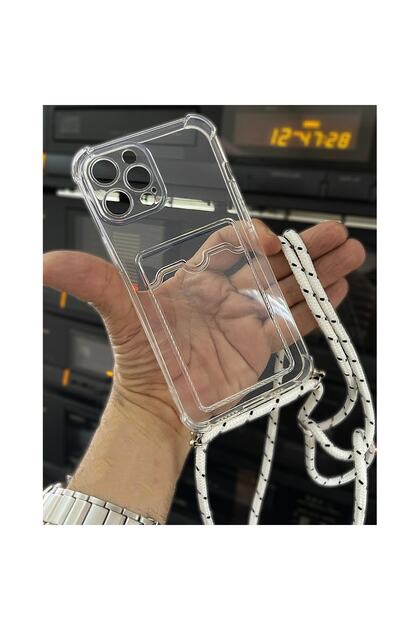 Silicone Case with Drawstring Neck Strap Compatible with iPhone 12 Transparent Color Card Holder Dulcet Epiphany Case