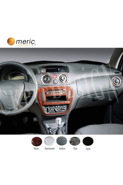 Meriç ® Citroen C2 / C3 Front Glove Box Trim Mahogany 11 Pieces 2004-2009