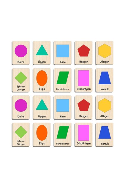 Wooden Puzzle Intelligence Cards Matching Game Memory Card Puzzle (geometric Shapes)