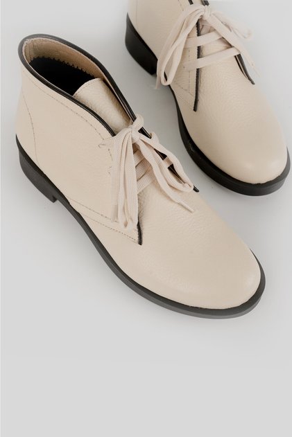 Women's Beige Genuine Leather Size 34-35-41 Boots & Booties