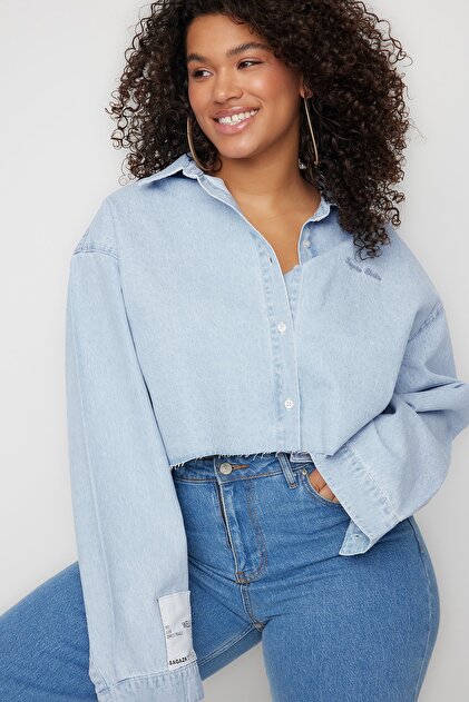 【完売品】Gajess ガジェス Marguerite Blouse Trendyolmilla X Sagaza Studio Mavi Nakış Detaylı Denim Gömlek