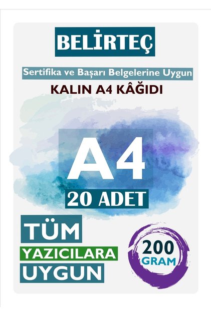 Kalın Beyaz A4 Kağıdı 200 Gram Sertifika, Belge Ve Diğer Amaçlar Için