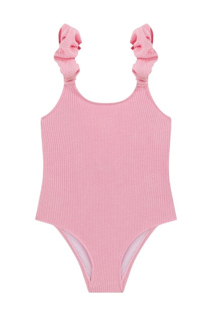 Girl's Textured Pink Drawstring Detail