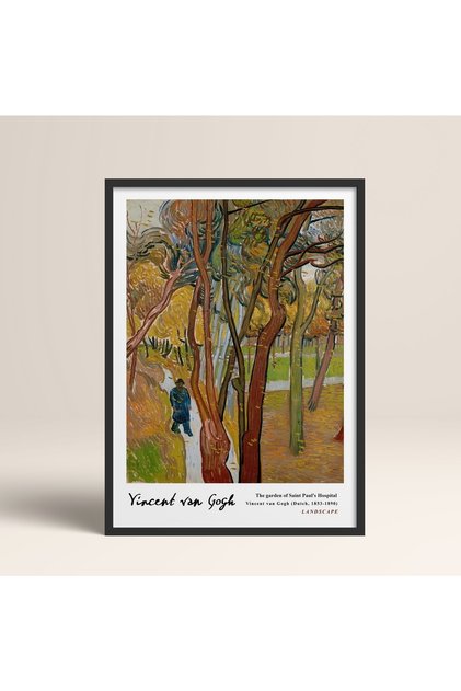 Framed Vincent Van Gogh Painting 30X40Cm 40X60Cm 50X70Cm Black and White Wooden Framed Vangogh07