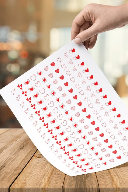 160 Pieces Coated 2.5 Cm Diameter Round Cut Red Color Hand Drawing Classic Label Sticker Sticker