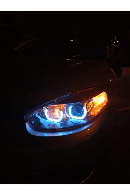 Renault Fluence Uyumlu + Far Içi 4lü U Tip Rgb Angel 16 Renkli