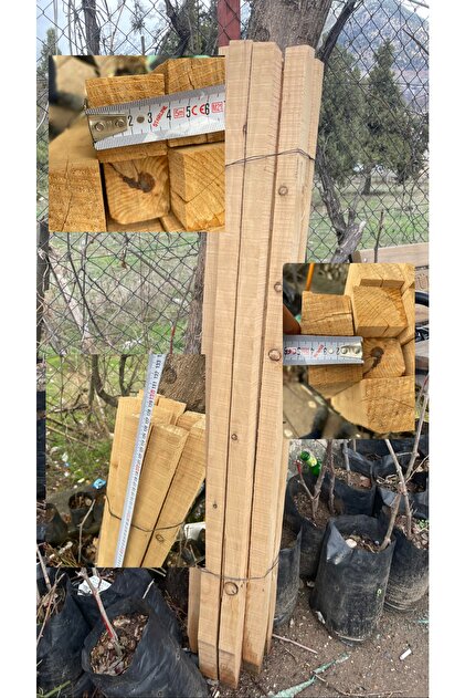Kapuz fidancılık Ahşap Fidan Kazığı/çubuğu Çam 4x4 127cm 10 Adet