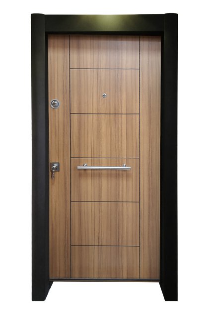 Çelik Kapı, Ahşap Desenli Çelik Kapı, Tırnaklı Çelik Kapı, Daire Kapısı Sağ Açılım