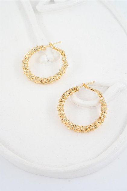 Women's Special Design 4 Cm Serrated Hoop Earrings