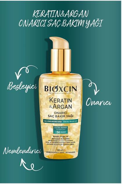150 Ml Keratin and Argan Repair Hair Care Oil
