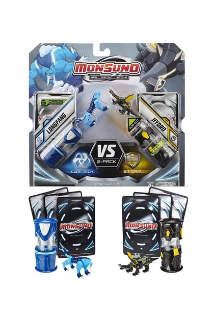 DEVANISTA&MITOCOLOMON&FOOKセット GIOCHI PREZIOSI Monsuno, Lisanslı Longfang Vs Hydro Figürleri
