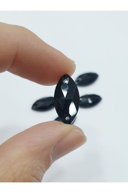 Crystal Planting Stone - 9*18mm Shuttle Black (50 PCS)