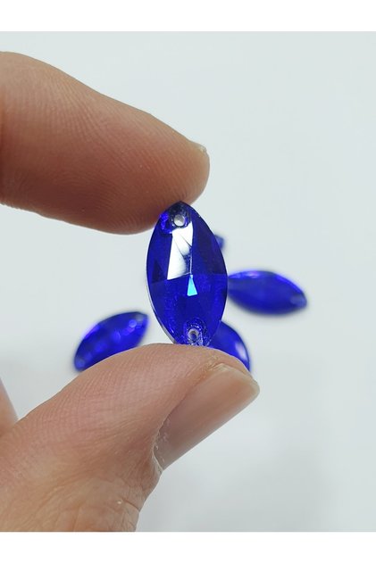 Crystal Planting Stone 9*18mm Shuttle - Sax Blue (50 PCS)