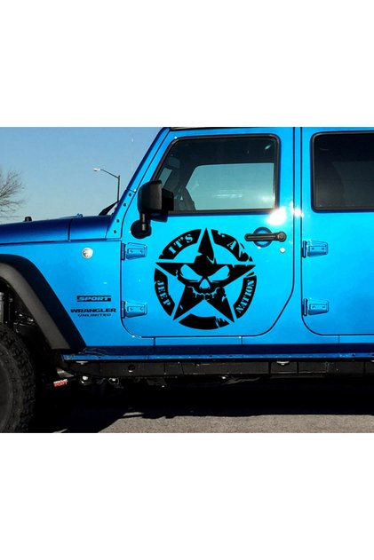 45 X 45 Cm 2 Adet It's A Jeep Nation Askeri Yıldız, Off Road Sticker