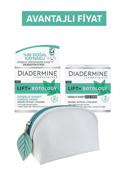 Lıft + Botology Kırışıklık Karşıtı Gündüz Kremi + Gece Kremi + Makyaj Çantası