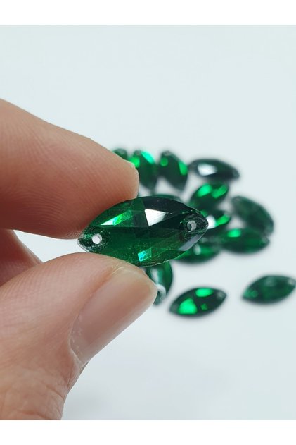 Crystal Planting Stone 9*18mm Shuttle - Green (50 AD)