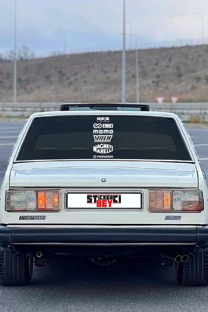 Hks Enkeı Momo Beyaz Markalar 38*18 Cm Araba Arka Cam Sticker Seti Araç Arka Cam Etiket