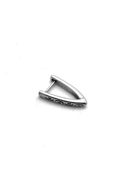 Aztec Patterned Thin Triangle Vintage Snap-On Drop Model 316l Steel Women Men Unisex Earrings