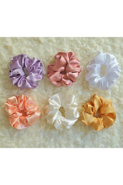 6-Piece Satin Silky Hair Clip Elastic Satin Clip