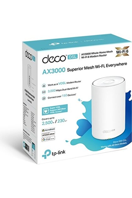 Tp-Link Deco X50-dsl Tekli Wi-fi 6 Ax3000 Tüm Evi Kapsayan Mesh