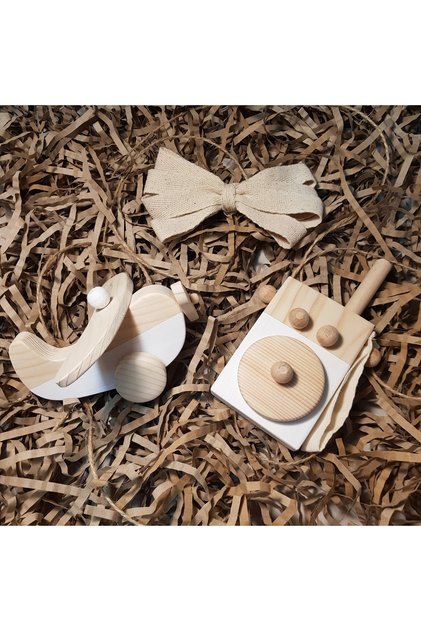 Wooden Montessori Baby Wireless + Baby Airplane Toy Set,waldorf Toy,gift Children's Toy +2 Years