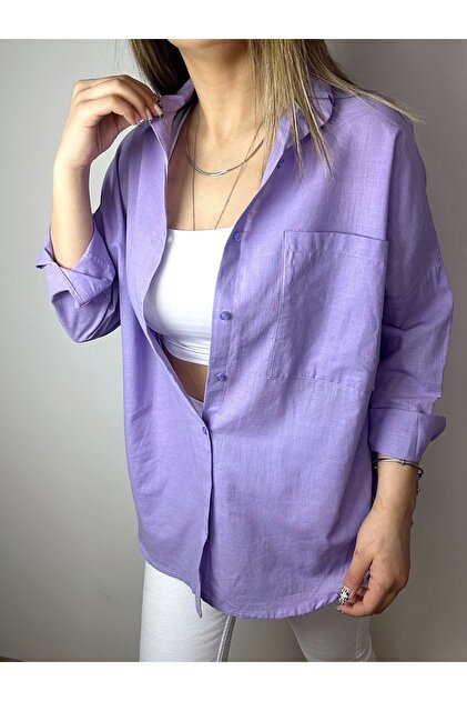 Linen Shirt Women's Single Pocket Summer Shirt