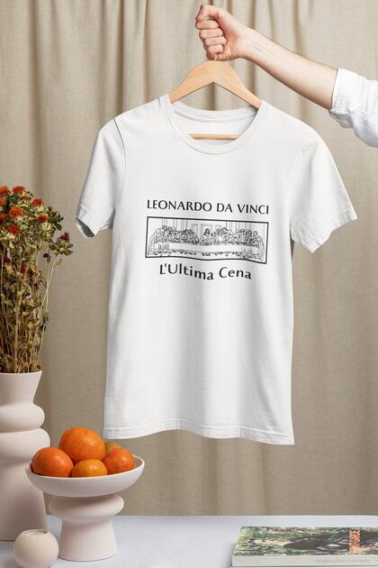 Adrift Leonardo Da Vinci Unisex Oversize White T-shirt - Last