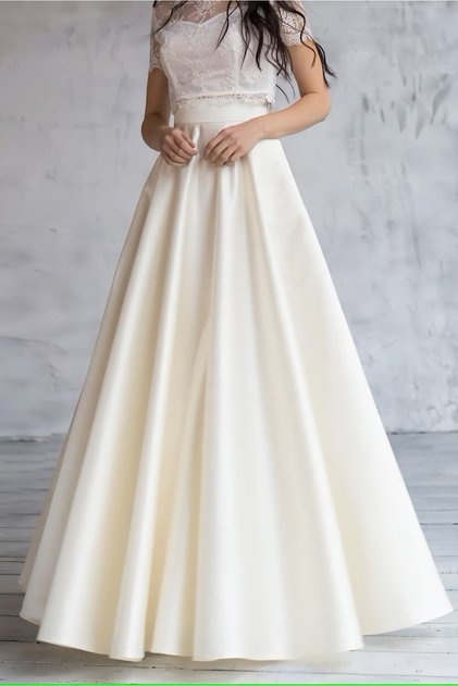 Kadın Beyaz Düğün Nikah Söz Nişan Kloş Saten Etek