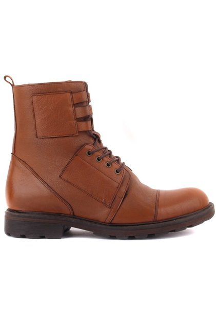 - Tan Leather Zippered Men's Boots 102-4023-41300