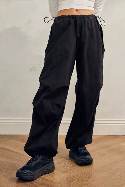 Unisex Urban Baggy Parachute Pant I Wide Leg Relaxed Fit Adjustable Cotton Fabric Parachute Trousers