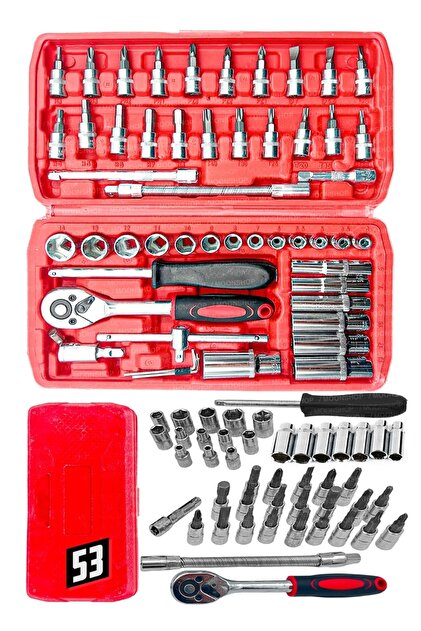 MOONSHOP Germany Cr-v Max 1/4 Cırcırlı 53 Parça Lokma Anahtar