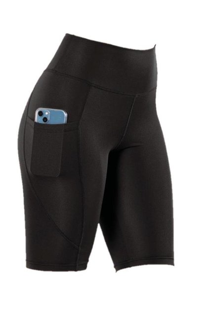 Large Size High Waist Pocket Detail Disco Short Leggings 4114