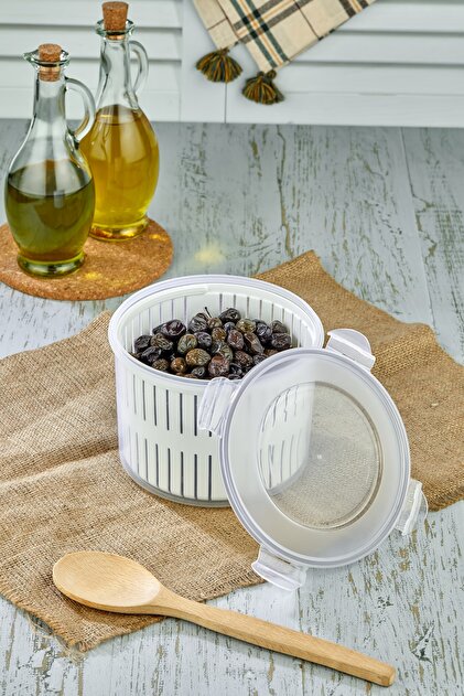 MHK Collection Zeytinlik Süzgeçli Zeytin Turşu Saklama Kabı