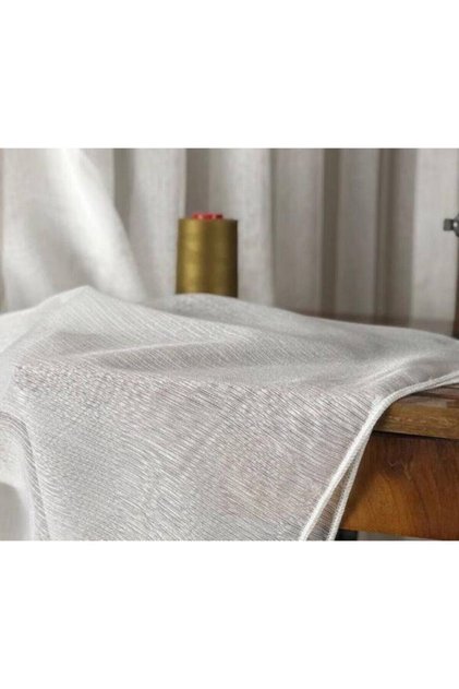 Kendinden Çizgili Yeni Sezon Tül Perde Ütü Istemez 1/3 Sık Pileli