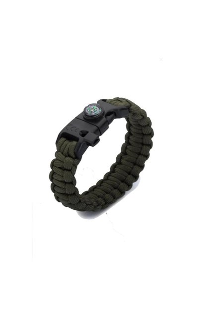 Khaki Color Tactical Paracord Compass Bracelet