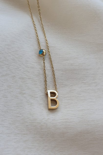 Steel Letter Necklace - B