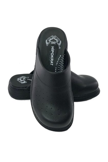 Men's Black Orthopedic Sabo Slippers