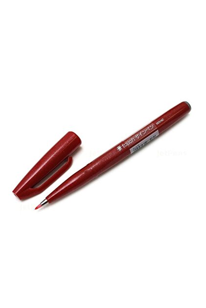 Pentel Fude Touch Sign Brush Pen Fırça Uçlu Çizim Kalemi Red