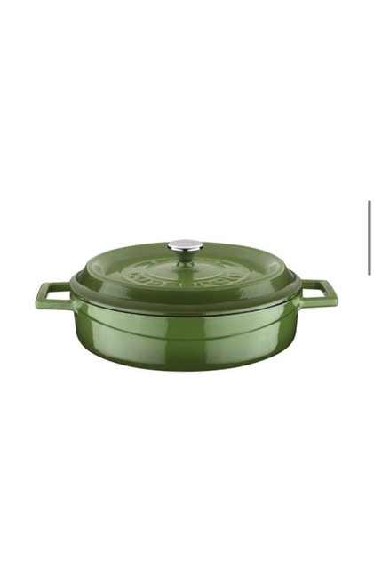 Cast Iron Multi-Purpose Flat Pot. Trendy Diameter(Ø)24 - Green