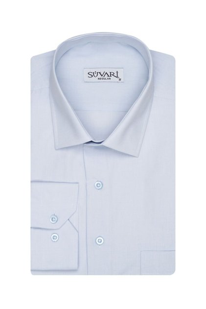 Loose Fit Plain Pale Blue Men's Shirt