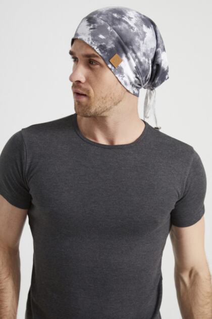 Men's Batik, trendy Rope Detailed 4 Season Hat Beanie Buff - ultra Soft Natural Combed Cotton Fabric