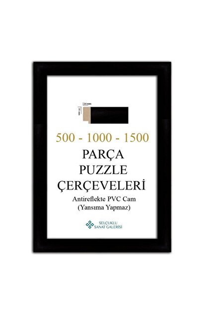 Selçuklu Sanat Puzzle Çerçevesi 30 Mm 34x48 Cm (500'luk) Siyah