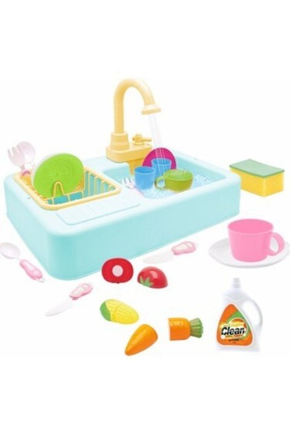 Pilli Modern Mutfak Lavabo Seti 25 Parça - Pembe