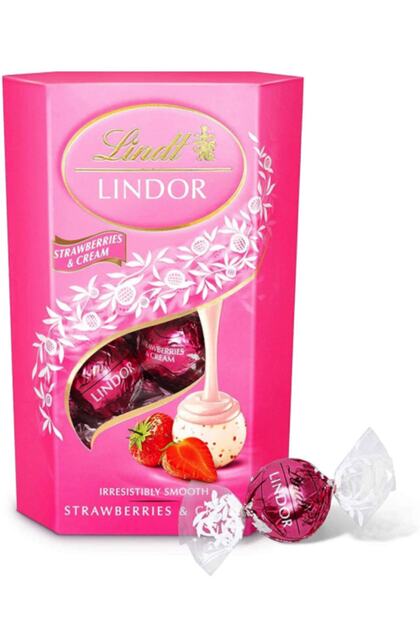 Lindt Lindor Strawberry & Cream Çilek Kremalı Sütlü Çikolata 200