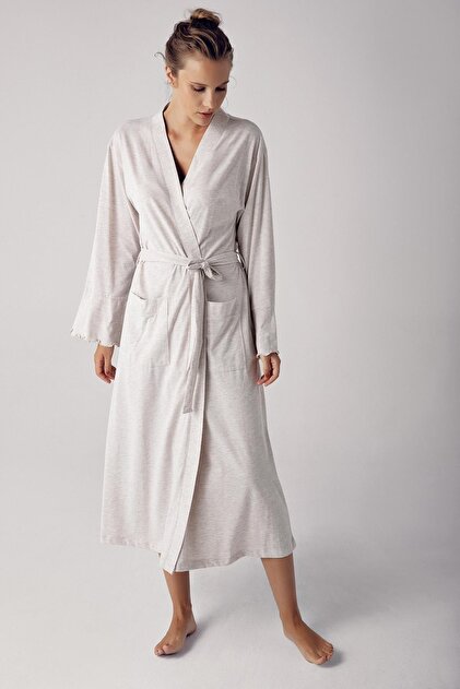 Art Women's Cotton Dressing Gown 13502- Trendyol Art Women's Cotton Dressing Gown 13502- Trendyol