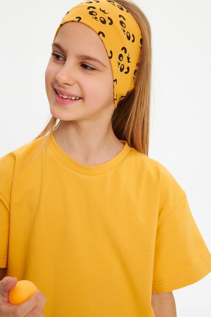 Girl's Cotton Combed Cotton, Non-Slip, Anti-Sweat, Ultra Light, Flexible Panda Patterned Hair Band Bandana