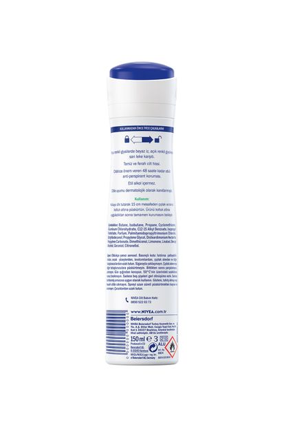 NIVEA Kadın Sprey Deodorant Black&White Invisible Fresh 150 ml X3 Adet,48 Saat Anti-Perspirant Koruma - 7