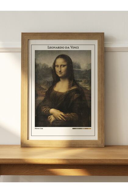 Mudi Store Leonardo Da Vinci Mona Lisa Çerçevesiz Poster Sanatsal